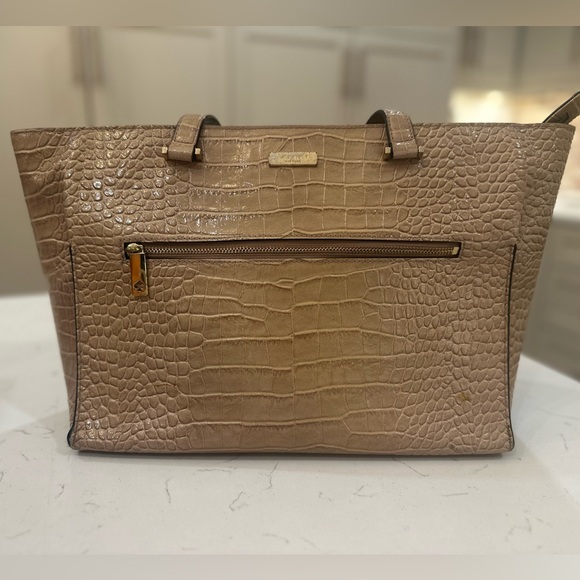 Kate Spade Croc-Embossed Tan Tote - Picture 2 of 9